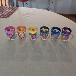 Detroit Glass Company Hand Painted Espresso Cups